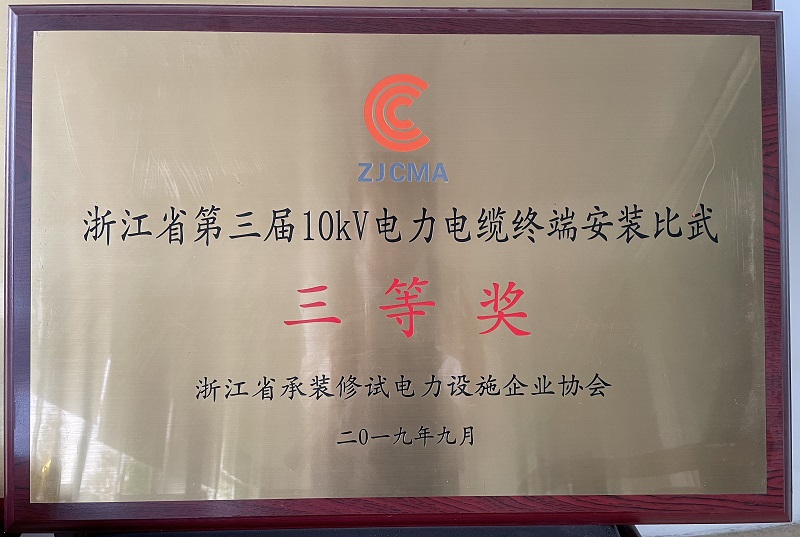 浙江省第三届10KV电力电缆终端安装比武